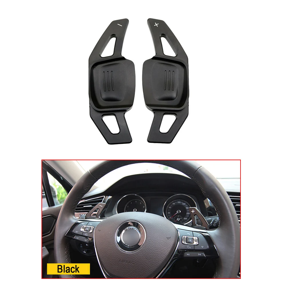 

For Volkswagen VW Golf 7 Alltrack MK7 Passat B8 Variant Tiguan Jetta MK6 Car Shift Paddle Steering Wheel Shifter 2PCS Black Red