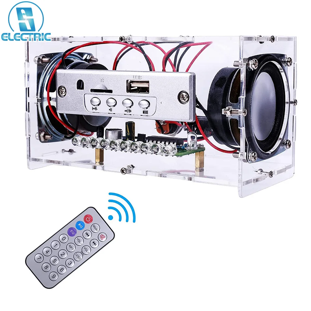 Kit With Led Flashing Light Usb Mini Home Stereo Sound Amplifier Diy Kits For Leaning Electronic Soldering