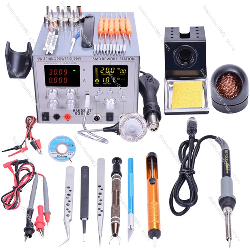 Цифровой паяльник 9305D SMD с термофеном автоматическая паяльная станция для