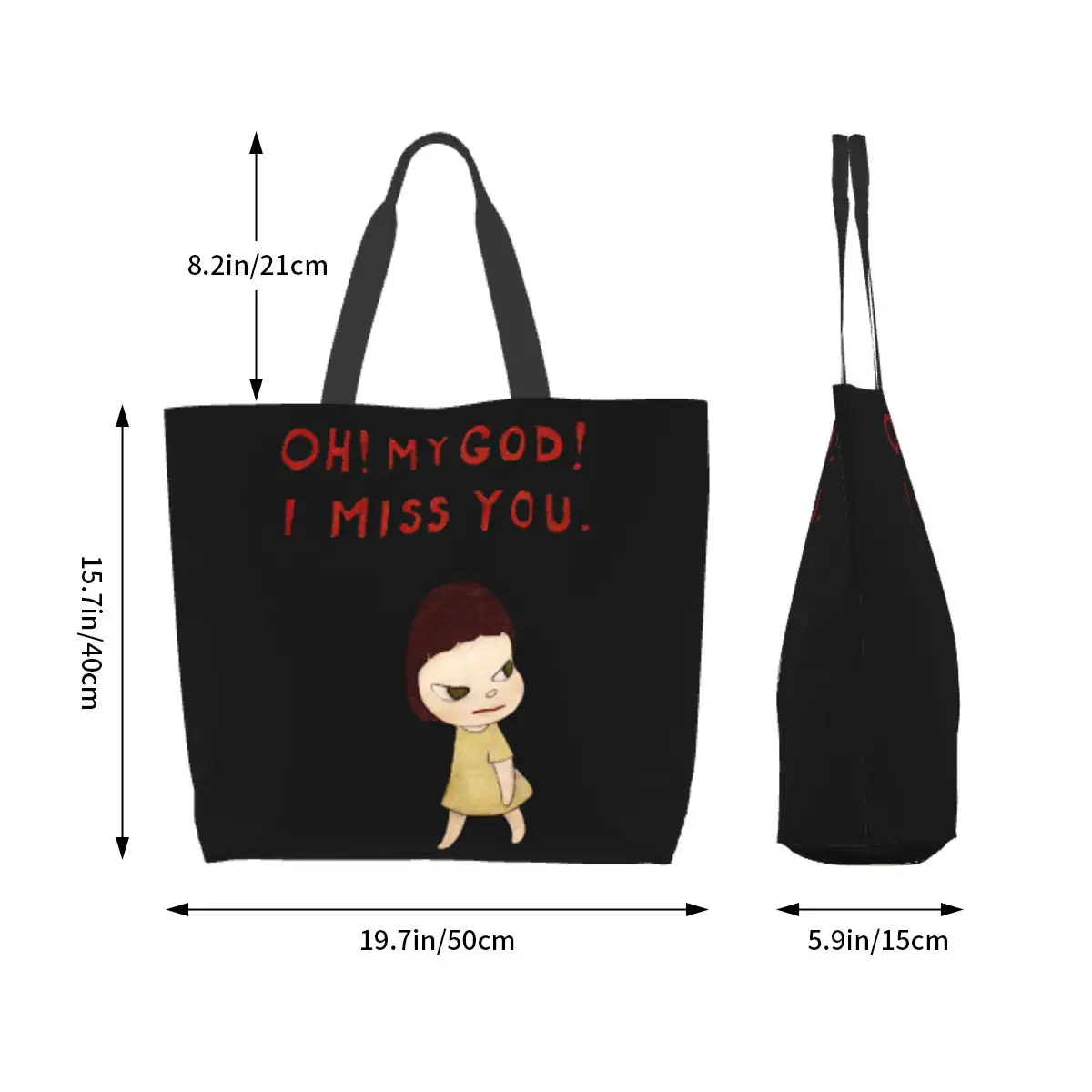 Yoshitomo Nara oh my god Женская сумка на плечо 40X50 см Большая Сумка для покупок Удобная