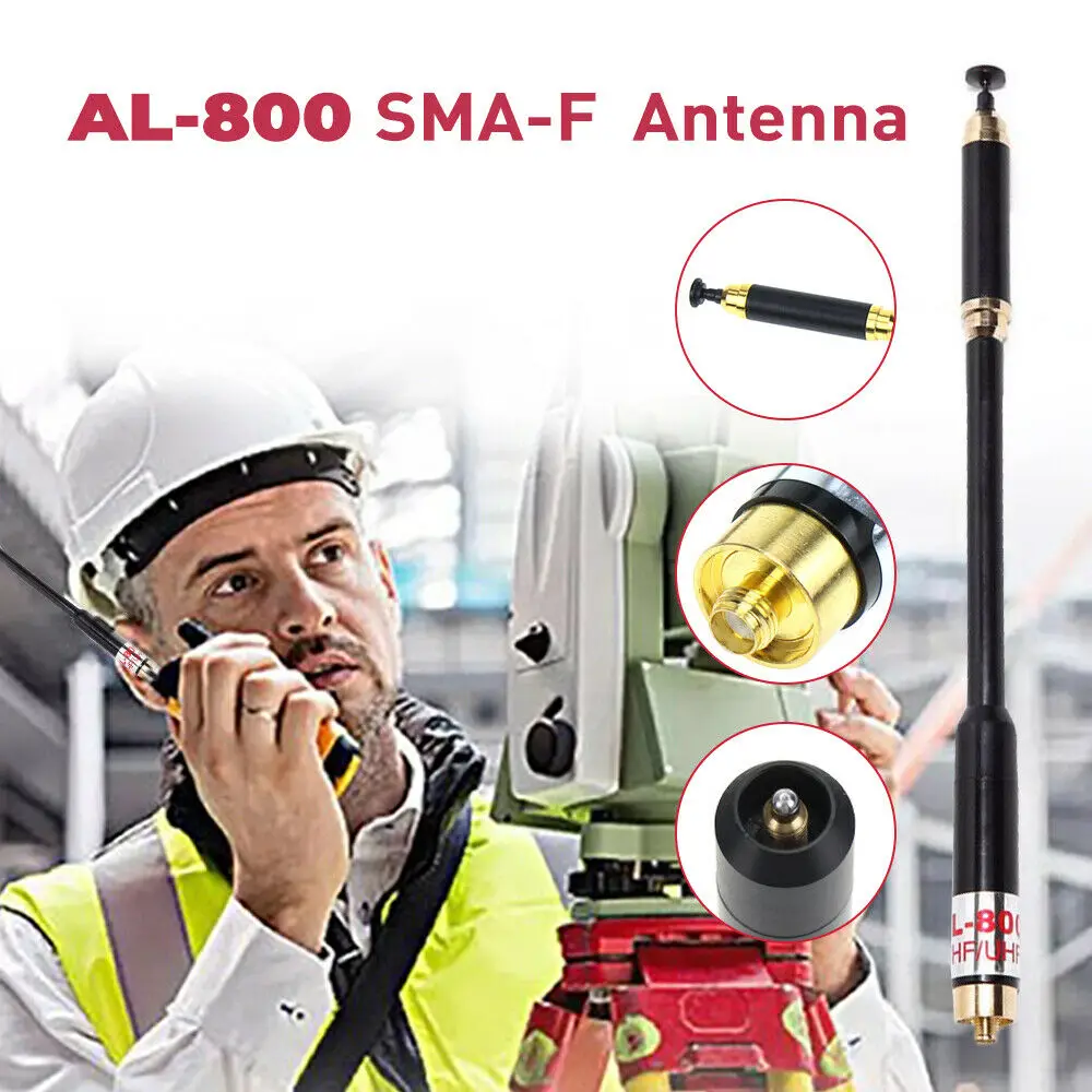 

50ohm Telescopic AL-800 Dual Band VHF UHF SMA-Female Antennas For BaoFeng UV-9R Radio For Kenwood TK-360 TK-370