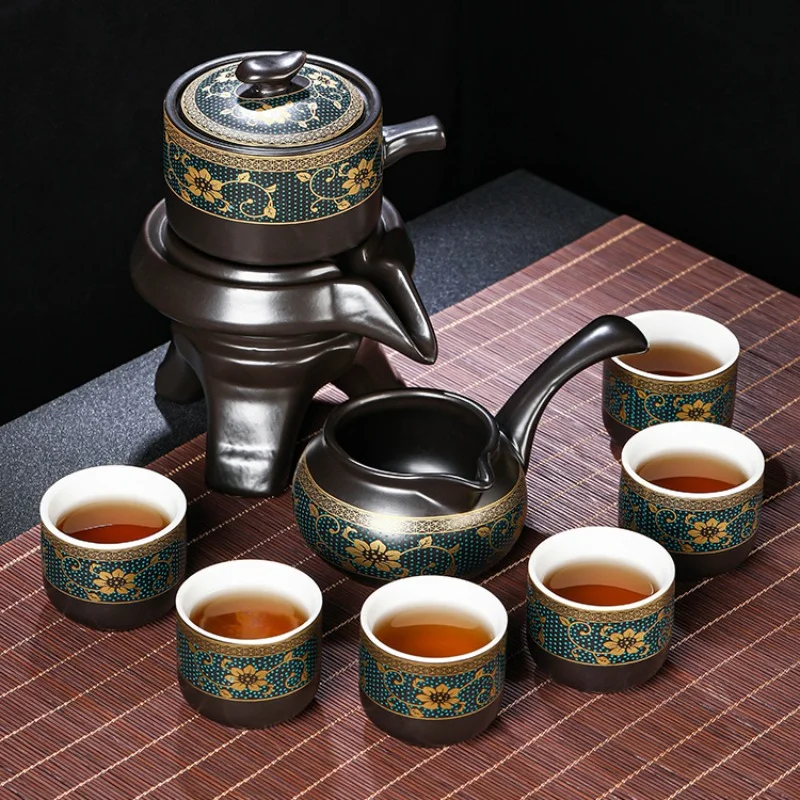 

Набор чайников Kung Fu Lazy Teaware керамический антипузырьковый чайник обжигающий чайный набор чашек полуавтоматический чайный чайник с артефактом WK