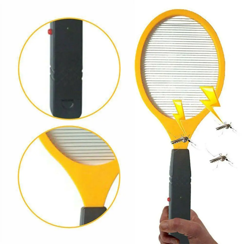 Mosquito Electric Racket Fly Swatter Fryer Flies Cordless Battery Power Bug Zapper Insects Kills Night Baby Sleep Protect Tools