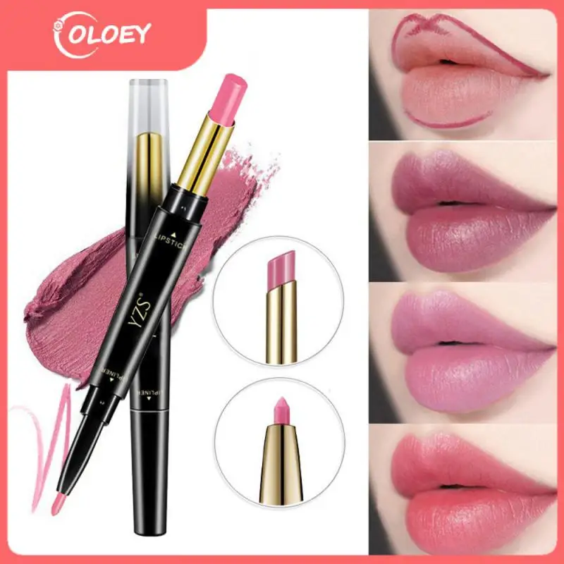 

2 In 1 Lipgloss Double Head Lip Liner Pencil Lip Contouring Lipstick Lipliner Pen Cosmetics 8 Color Red Lip Tint Waterproof