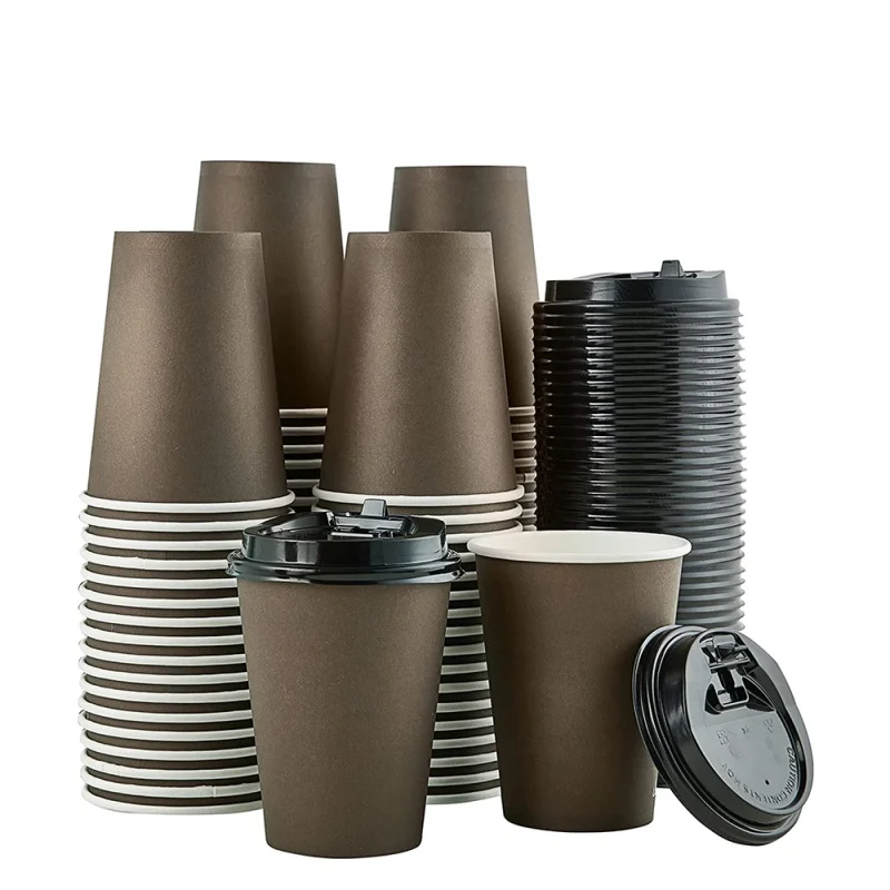 

High quality recycled 8oz/12oz/16oz/20oz/24oz disposable hot drink coffee paper cup with lid and sleeve