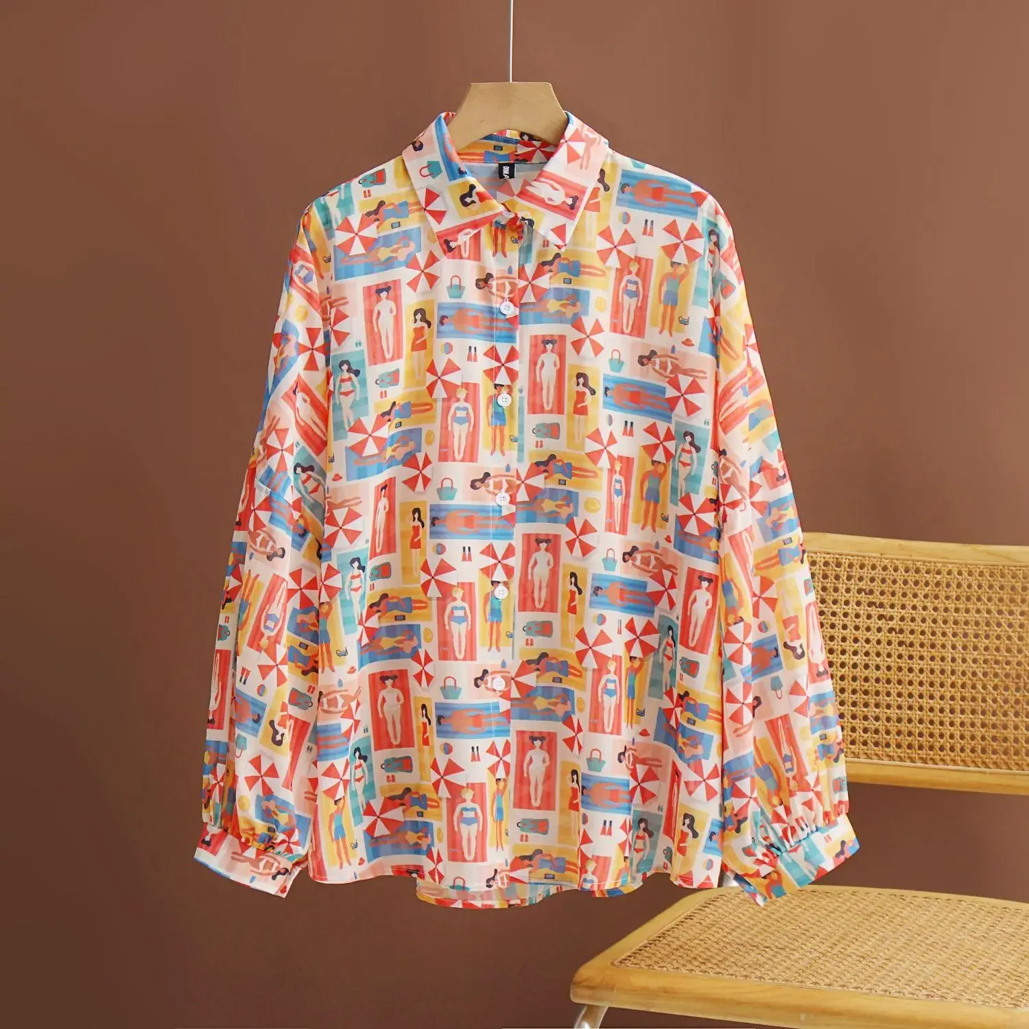 Женская блузка с длинным рукавом Dimanaf Тонкая большого размера лето 2024