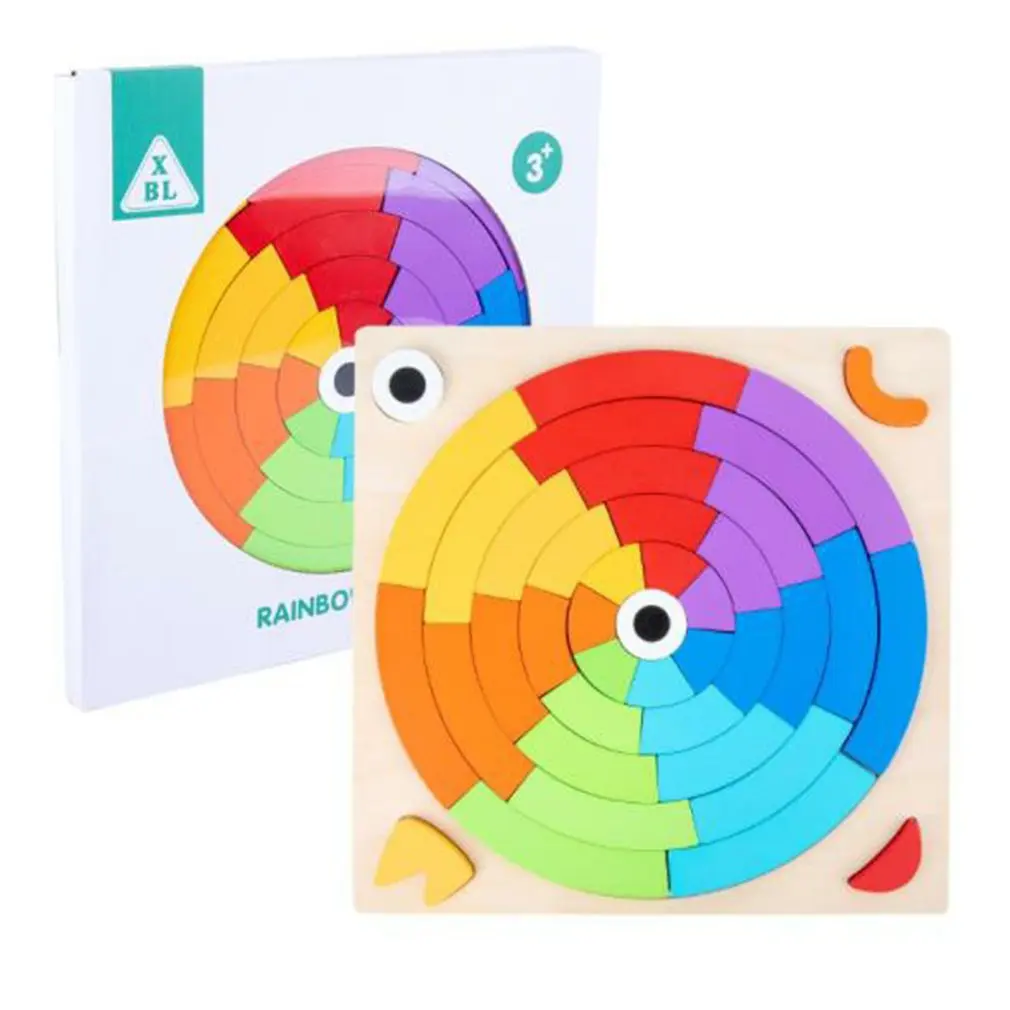 

Colorful Building Blocks Baby Rainbow Jigsaw Toys Stimulate Imagination Color Cognition Wear-resistant Game Jigsaw Toys