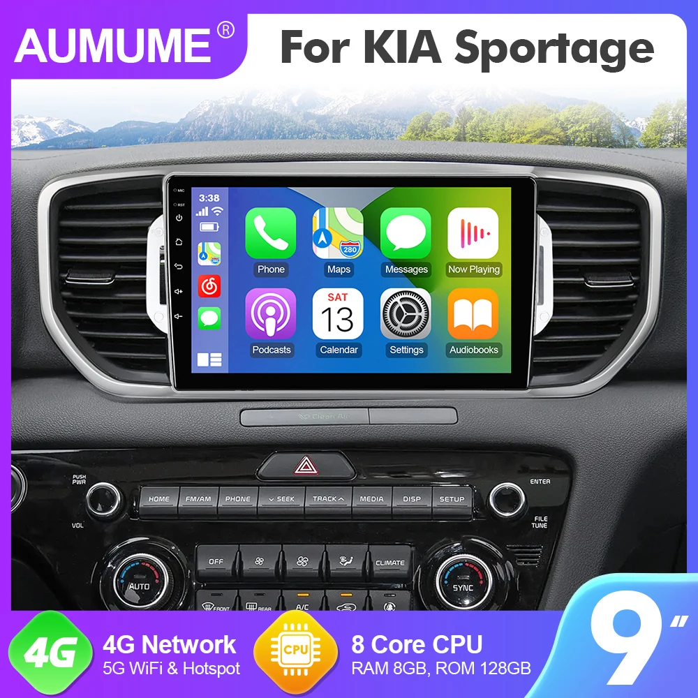 

Автомагнитола AUMUME для Kia Sportage 4 KX5 2016-2018, мультимедийный проигрыватель 9 дюймов, Android 12, GPS, 8 ядер, ОЗУ 8 Гб, RDS