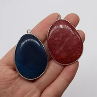 natural stone fashion drop shaped 30x45mm red agate green aventurine single hole large pendant classic jewelry making necklace