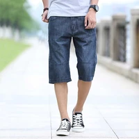 fashion summer denim mens casual jeans shorts straight loose baggy cargo short side zipper pocket plus size streetwear clothing