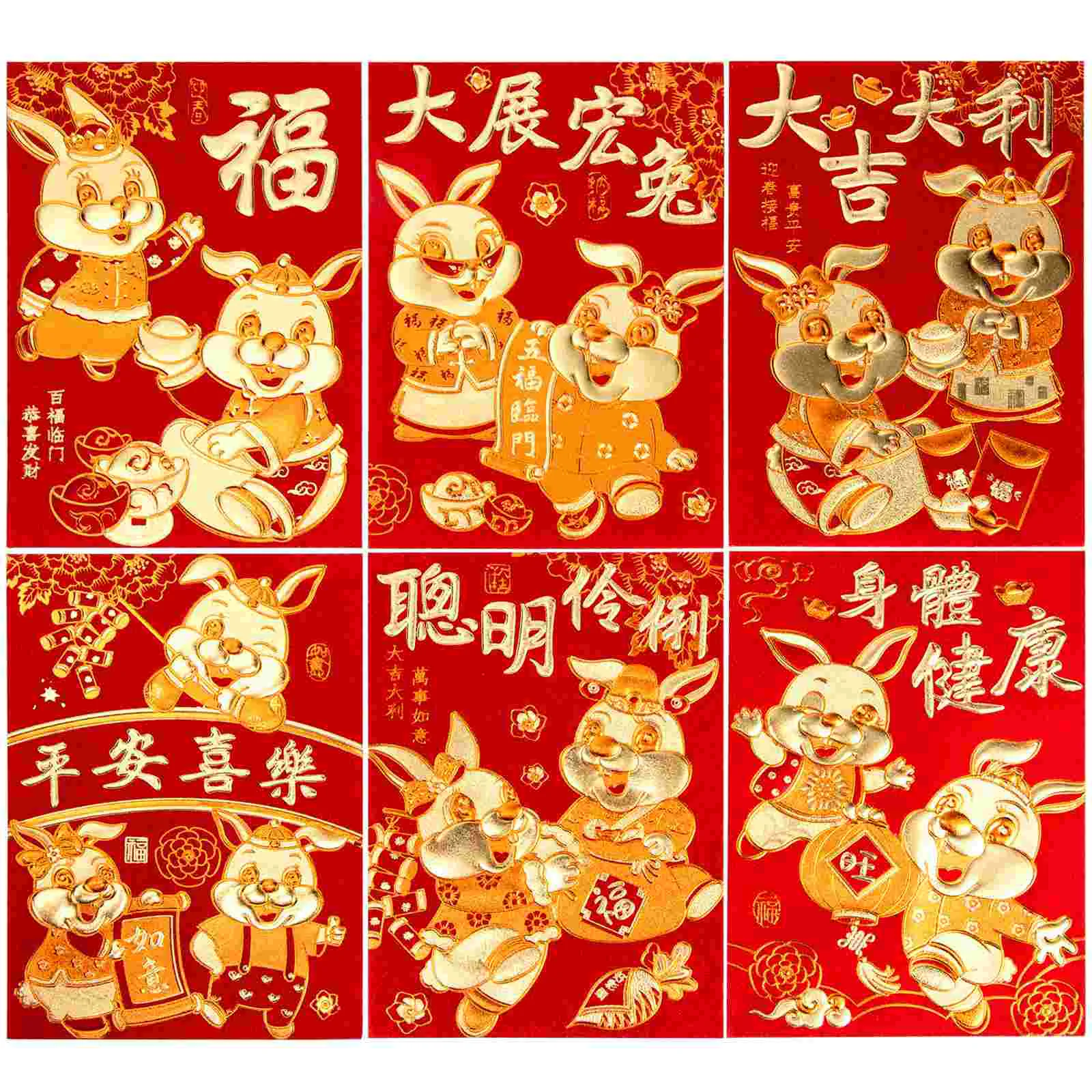 

Red Envelopes Year Chinese Money New Envelope Packets Packet Rabbit Festival Paper Bunny Pocket Spring Gift Bag Lucky Pattern