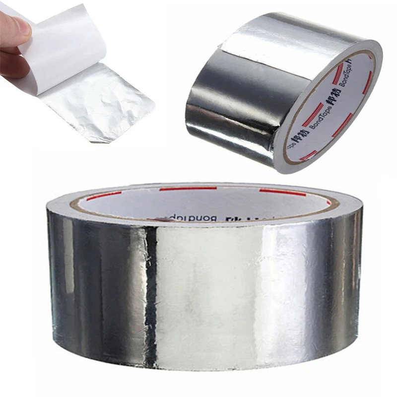 1 roll of 4.8cm Thermal Resist Duct Repairs High Temperature Resistant Foil Adhesive Tape Aluminium Sealing |