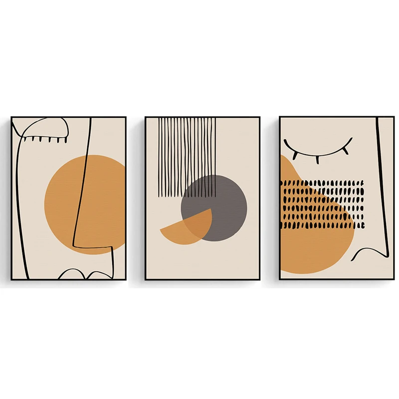 

Modern Abstract Figure Face Canvas Painting Nordic Dot Line Geometry Posters and Prints Wall Art Decoration Picture for Room