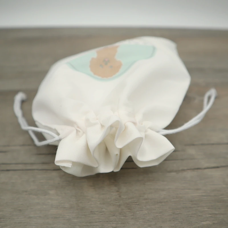 Cotton Pouch Jewelry Packaging Pure Cotton Drawstring Bag Party Makeup Wedding Storage Gift Cloth Packing Bag Custom Logo 50PCS