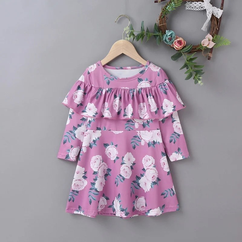 Платья для девочек с цветочным рисунком демисезонные детские платья детская