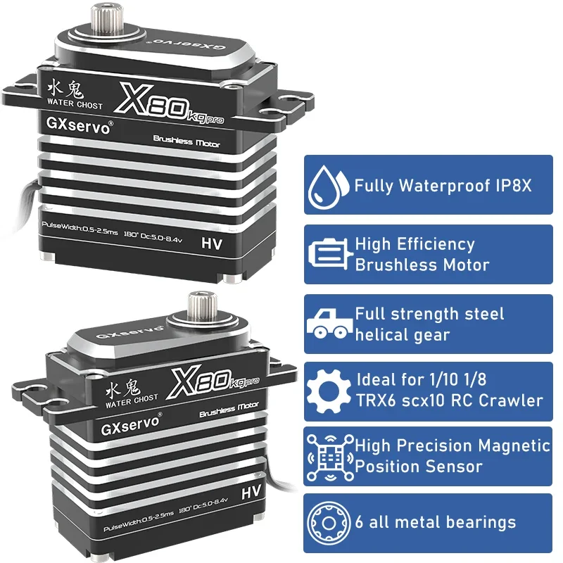 Yipinservo IPX8 водонепроницаемые сервоприводы 80kgpro бесщеточные высокоскоростной