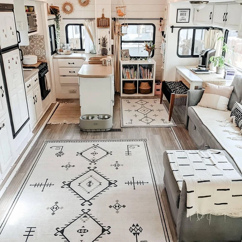 Коврик с принтом в марокканском стиле универсальный белый коврик рисунком без