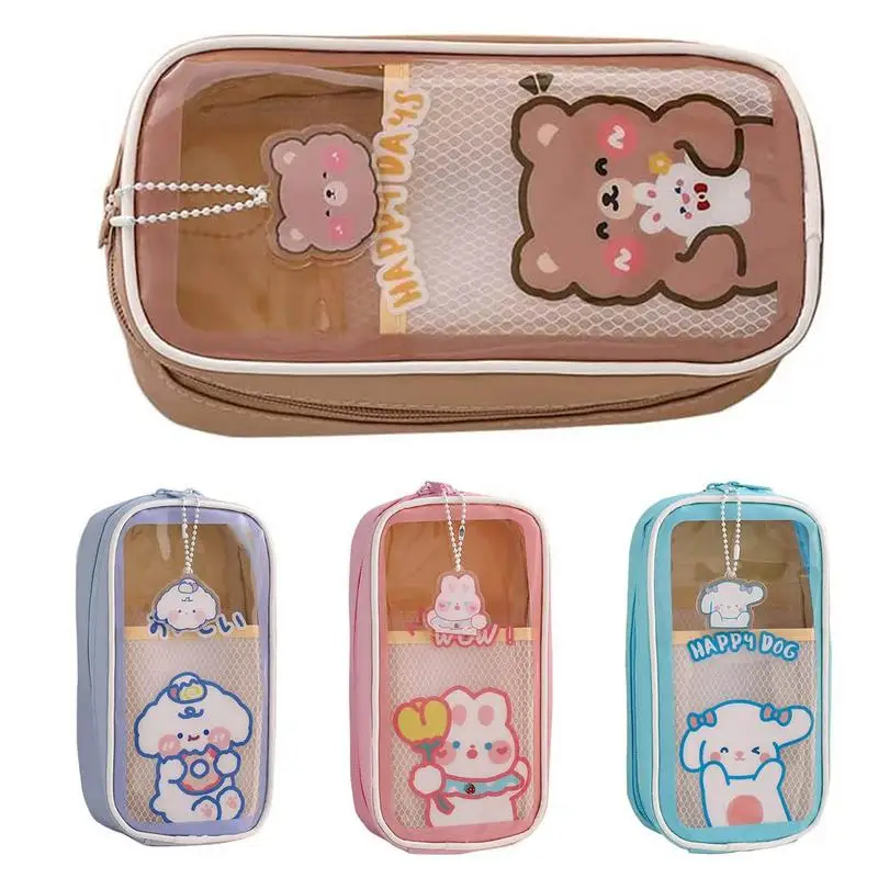 

Pencil Case Aesthetic Canvas Stationery Box Large Capacity Pouch Pens Organizer High Value Storage Pencil Bag For School