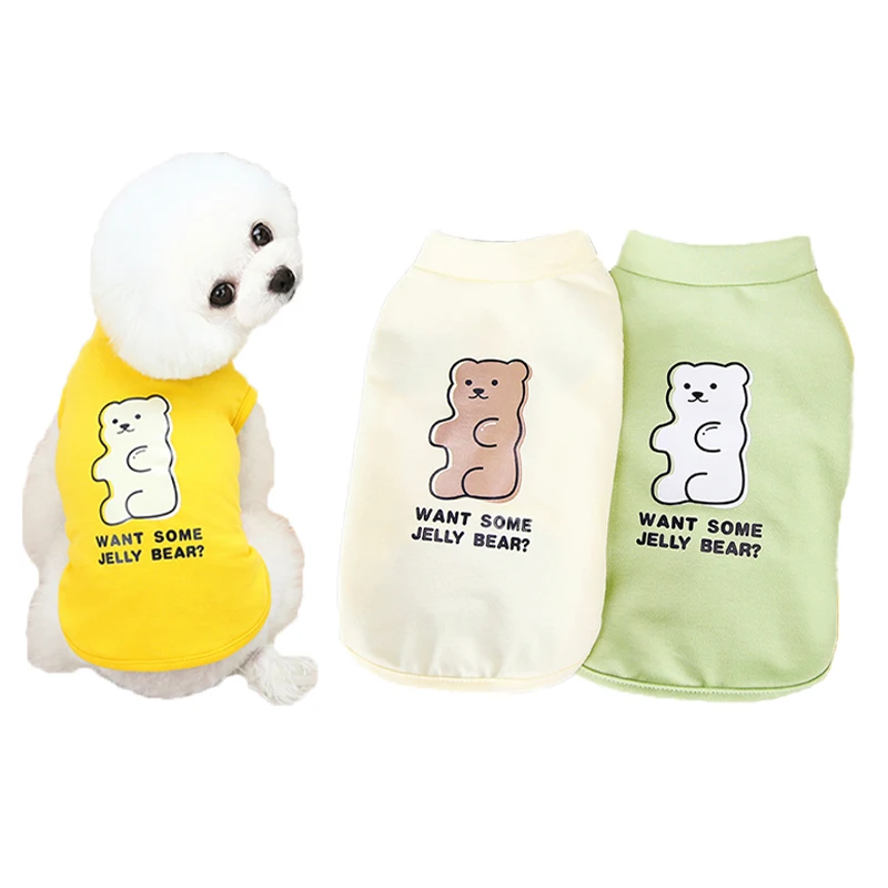 

Summer Dogs Clothes Cartoon Pet Dog Cat Vest Clothing For Small Medium Puppy T-shirt Teddy Bichon Chihuahua Outfit Pet Product