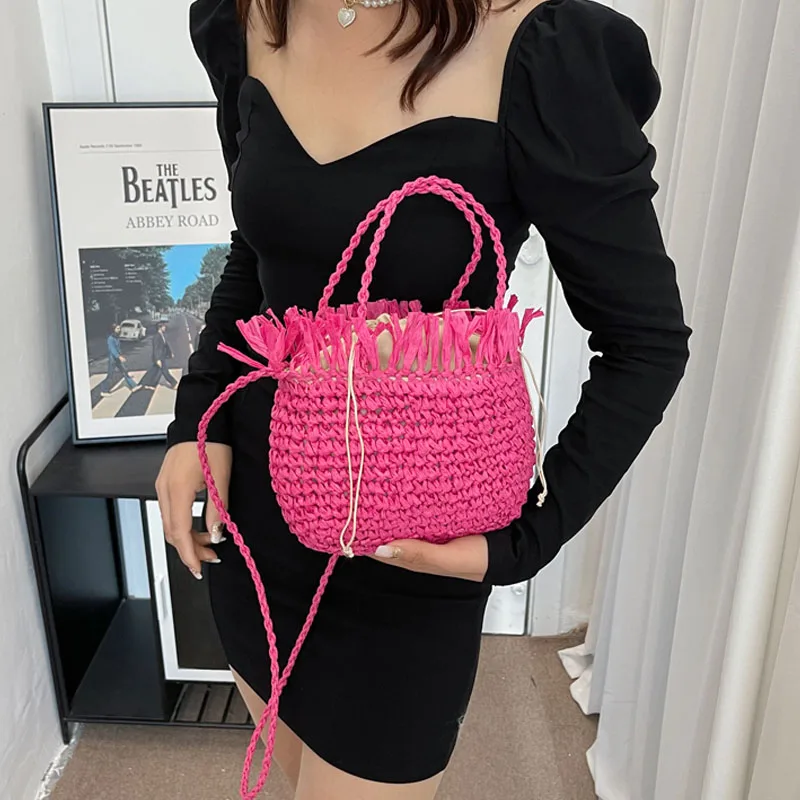 Hand woven Straw Bag Bohemia Casual Beach Bags Summer Luxury Women Bag Handbag High quality Ladies Shoulder Crossbody Bag Clutch