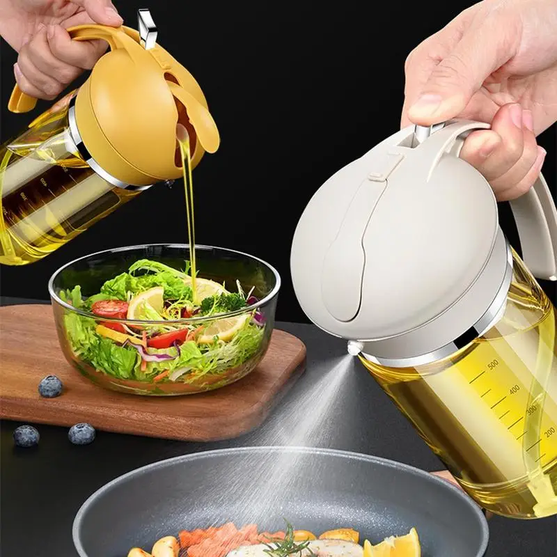 

Kitchen Push Type Spray Bottle Olive Oil Sprayer Leak Proof 2 In 1 Oil Pot And Automatic Dispenser Or Baking Dining Room Kitchen