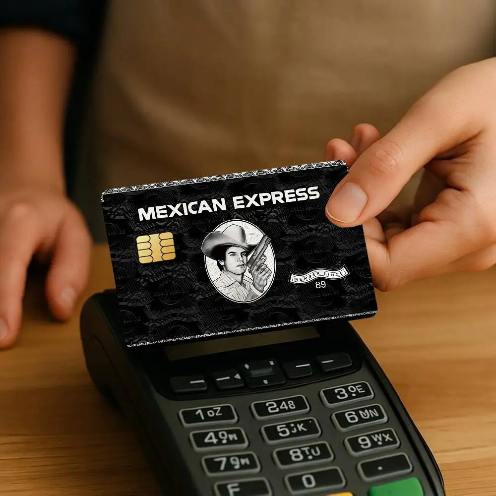 Фото Модные наклейки для кредитных карт M-Mexican E-Express-S, кожа для банковского дебета, декоративная защита, 4 шт., водонепроницаемые, против царапин №2