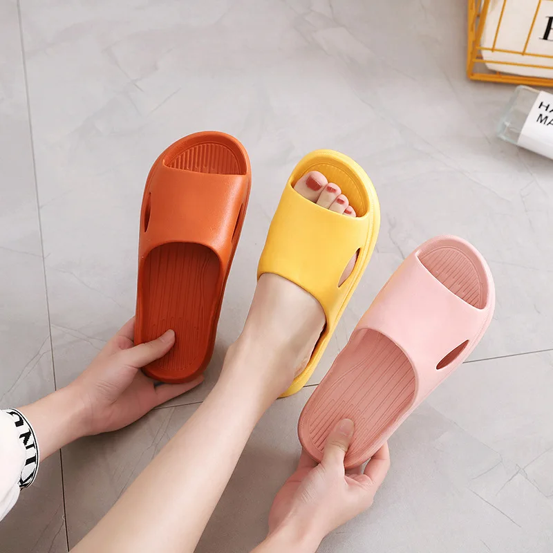 Summer Women Thick Bathroom Home Slippers Men Soft Sole Indoor Slides Female Sandals Non-Slip 2023 New