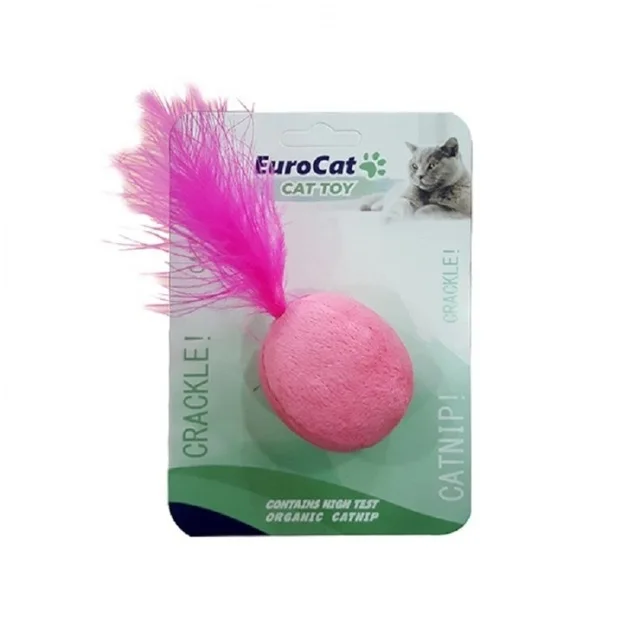 

EuroCat Cat Toy Pink Hairy Ball 397174876