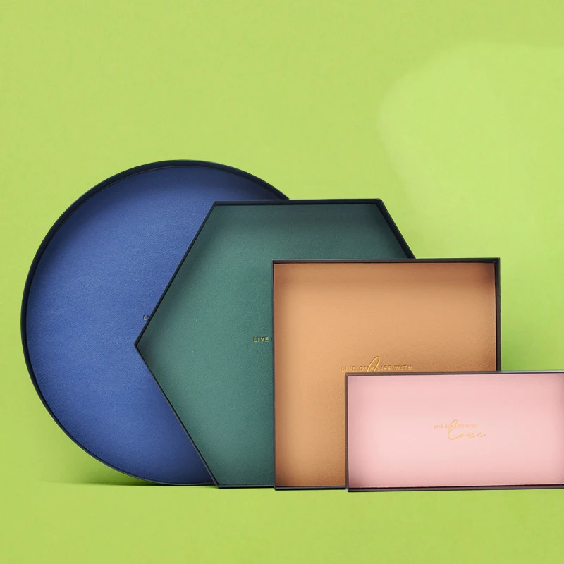 

Бытовой поднос для хранения, железный + кожаный поднос для ванной комнаты, поднос для хранения кухонных блюд, тарелки для хранения