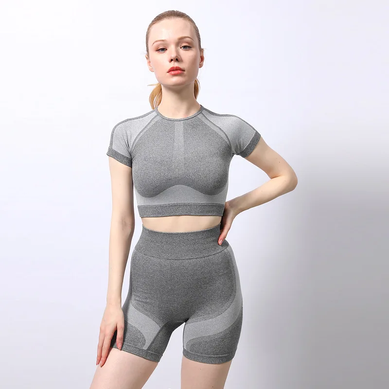 

2PCS Women's tracksuit Seamless Yoga Set Workout Sportswear Gym Clothing Drawstring High Waist Leggings Fitness Sports Suits