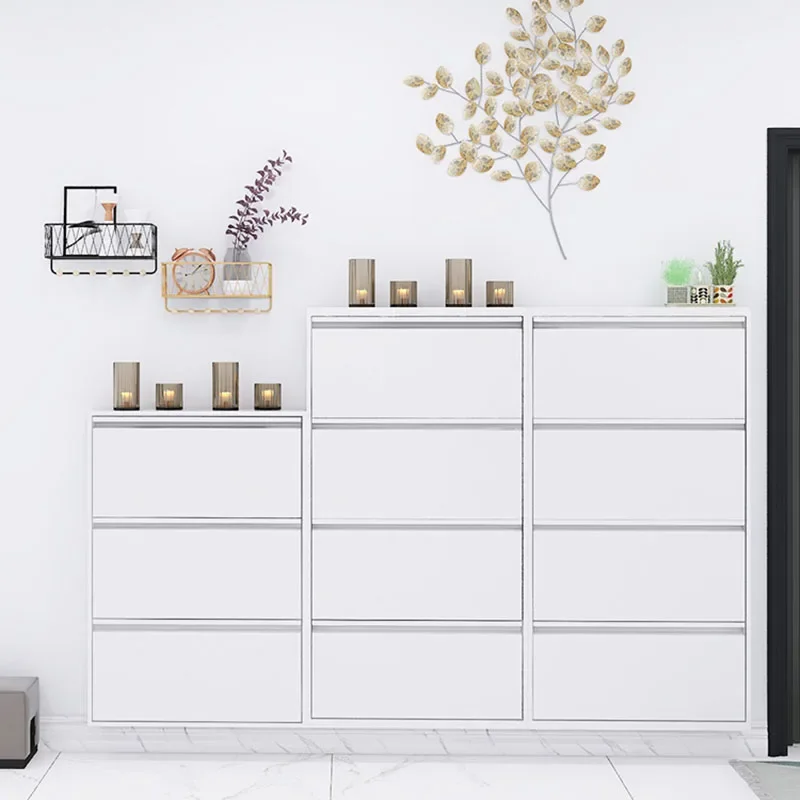 

Luxury Multi Layer Shoe Cabinets White Boots Vertical Closed Shoe Cabinets Door Space Saving Sapateiras Entrance Hall Furniture