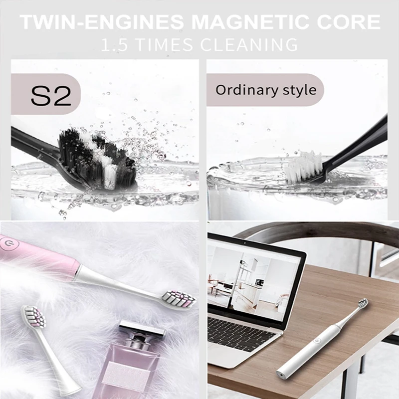 

8Pcs Replacement Toothbrush Heads For Seago S2/E8/EK9/C8/S1/S6/S/E/C/EK Electric Toothbrush Heads White Black&White Pink