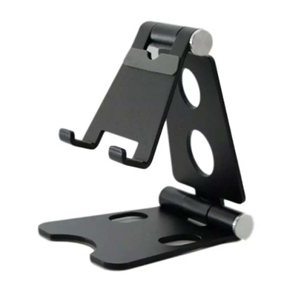

Aluminum Alloy Double Folding Mobile Phone Bracket Portable Mobile Phone Desktop Aluminum Alloy Stand for Live Streaming