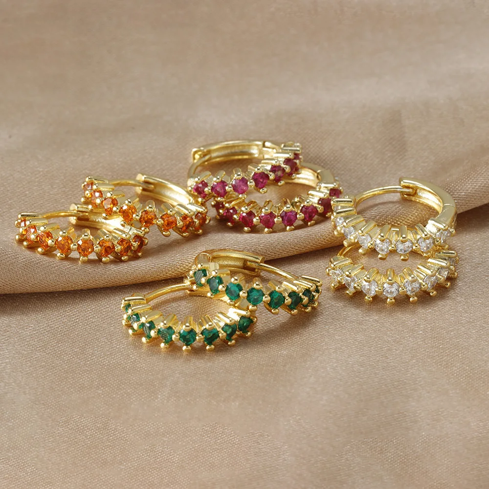 2 шт. инкрустированные цветным цирконием S925 серебряная булавка модные серьги с