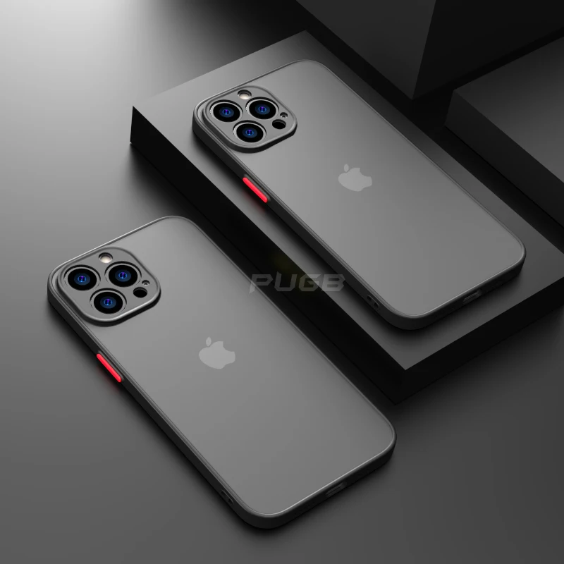 luxury matte transparent silicone shockproof armor case for iphone 13 12 11 pro max mini xr x xs 6s 7 8 plus se 2020 phone cover free global shipping