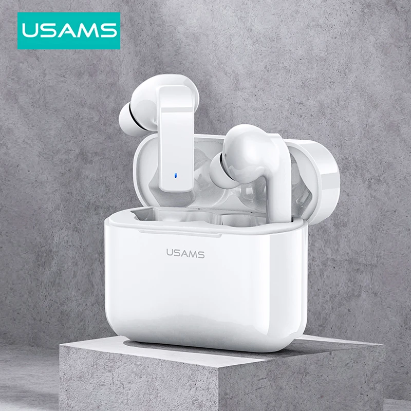 

USAMS Wireless Bluetooth 5.0 Earphones 500mAh Charge Box ANC Active Noise Cancellation TWS Binaural Headphones Earbuds Headsets