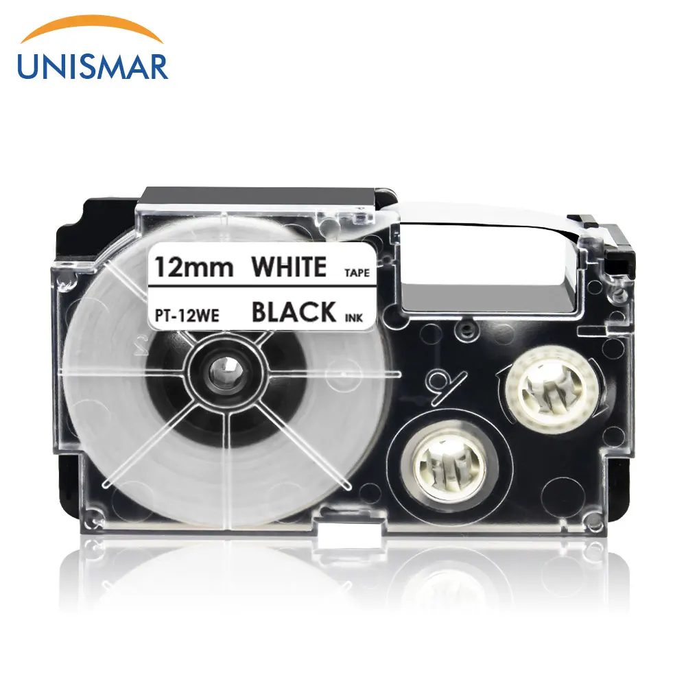 

1PCS 12mm XR-12WE XR12WE Label Tape for Casio XR 12WE Black on White Compatible for Casio KL-120 KL-60 KL-100 KL-170 Label Maker