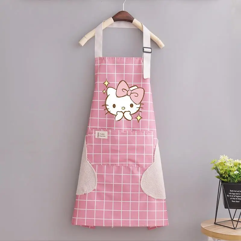Кавайный фартук Hello Kitty набор рукавов водонепроницаемая маслостойкая одежда
