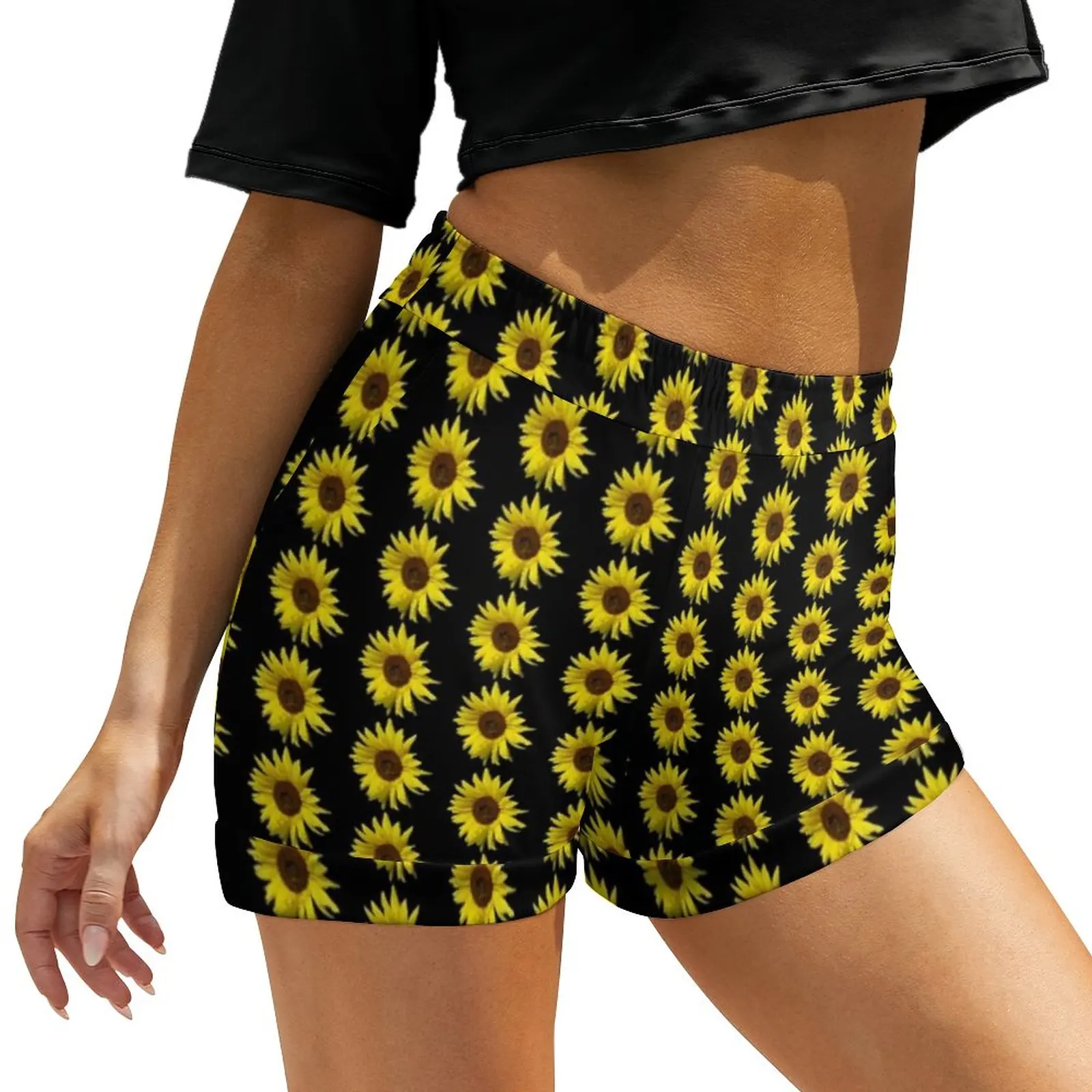 

Magical Sunflower Shorts Beautiful Sun Sunflowers Oversized Slim Shorts Modern Short Pants Female Pattern Bottoms