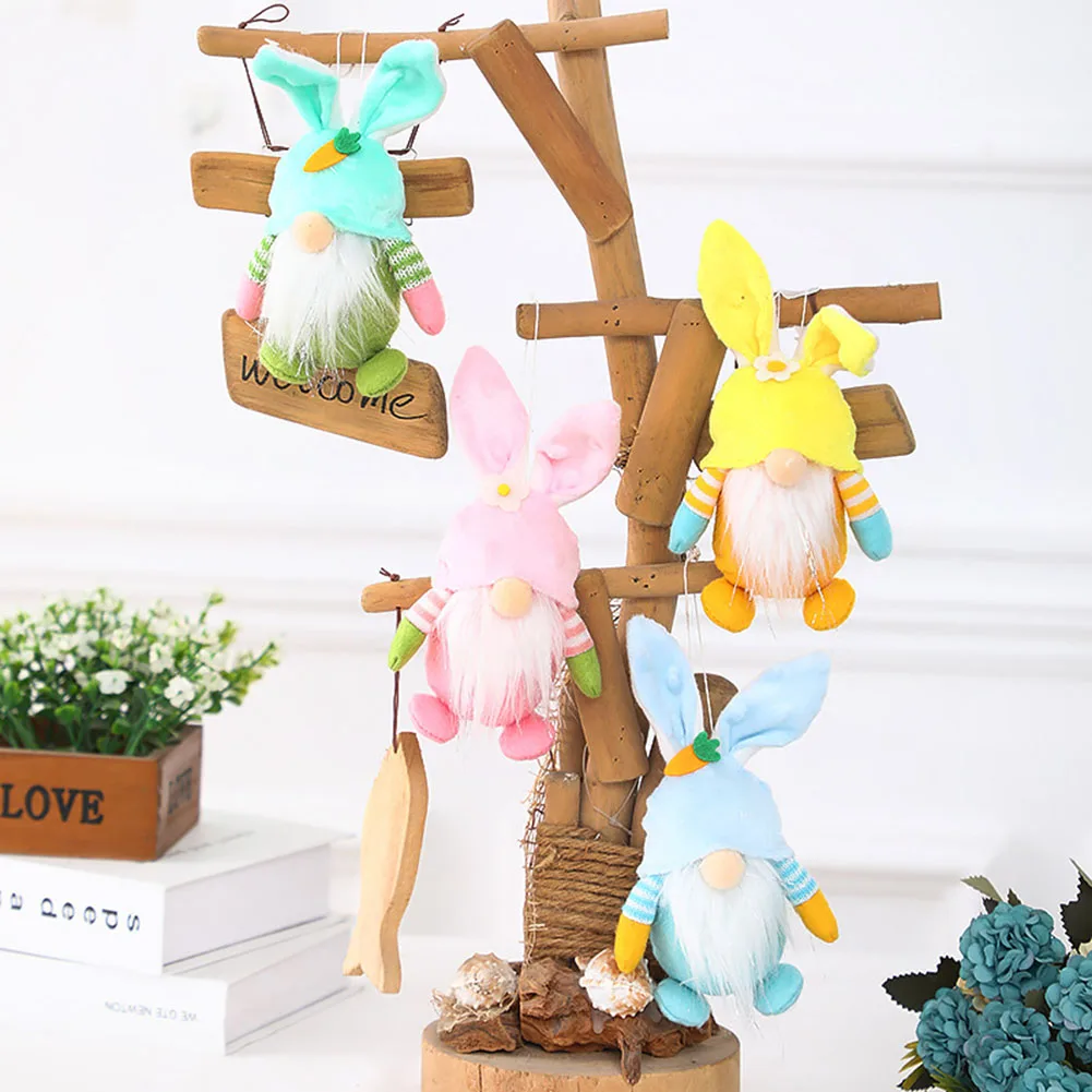 

2022 New Easter Faceless Gnome Rabbit Doll Handmade Reusable Home Decoration Spring Hanging Bunny Ornaments Kids Gifts