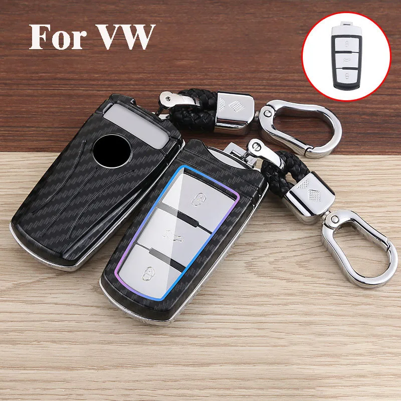 

ABS Carbon Fiber Car Key Cover Case Shell For Volkswagen VW CC Passat B5 B6 B7 3C Variant Keychain Car Styling Accessories