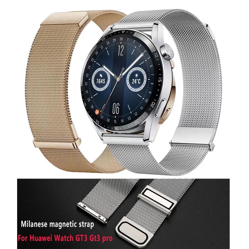 

Milanese magnetic strap 22mm 20mm for Huawei Watch GT3 Gt3 pro /GT Runner/GT2 GT 2Pro GT2e Replacement Watchband with