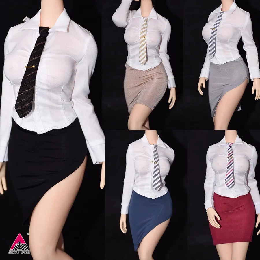 Индивидуальная Офисная Женская белая рубашка в масштабе 1/6 Рабочая Юбка модель