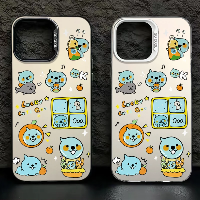 Фото Матовый акриловый чехол с мультяшным синим талисманом Qoos для Xiaomi Redmi Note 15 15C 14 Plus 14C 13 5G 13C 12 4G 12C Turbo 5 4 Pro №2