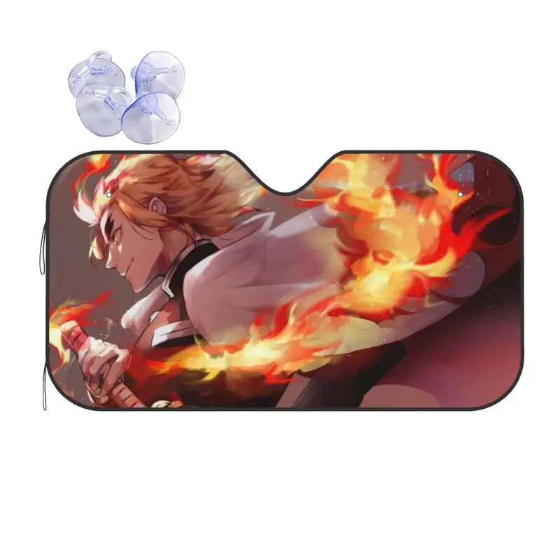 

Ghost Slayer Anime Car Sunshade Cartoon Animation Car Sunscreen UV Protection Auto Parts Decorative Sunshade