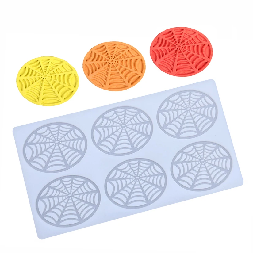 

Spider Web Halloween Silicone Cake Baking Mold Sugarcraft Chocolate Cupcake Resin Tools Fondant Decorating Tools