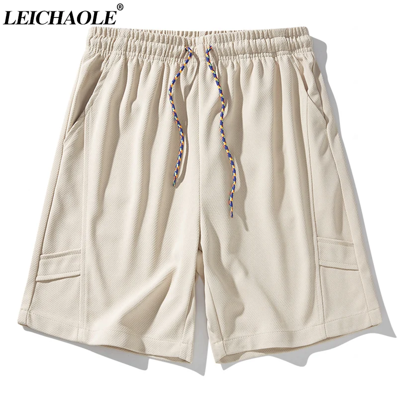 

Summer New Loose Shorts Men Solid Color Fashion Casual Versatile Shorts Men Outdoor Sports Running Rapid Drying City Shorts Mens