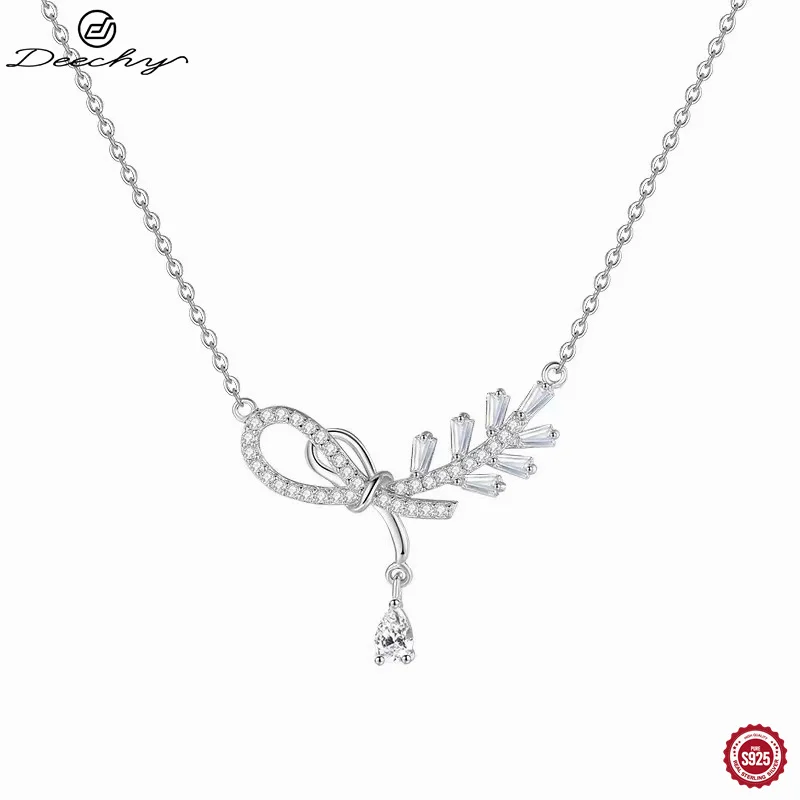 Романтическое женское ожерелье Deechy из стерлингового серебра 925 пробы свадебное