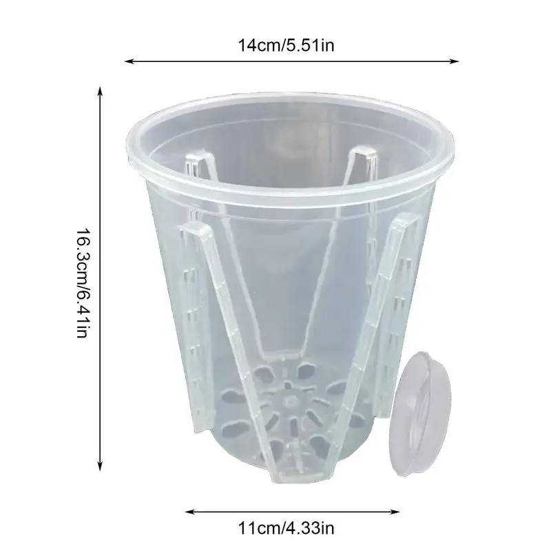 Прозрачный цветочный горшок плантатор Φ 14/16/18/21 см прочный прозрачный с