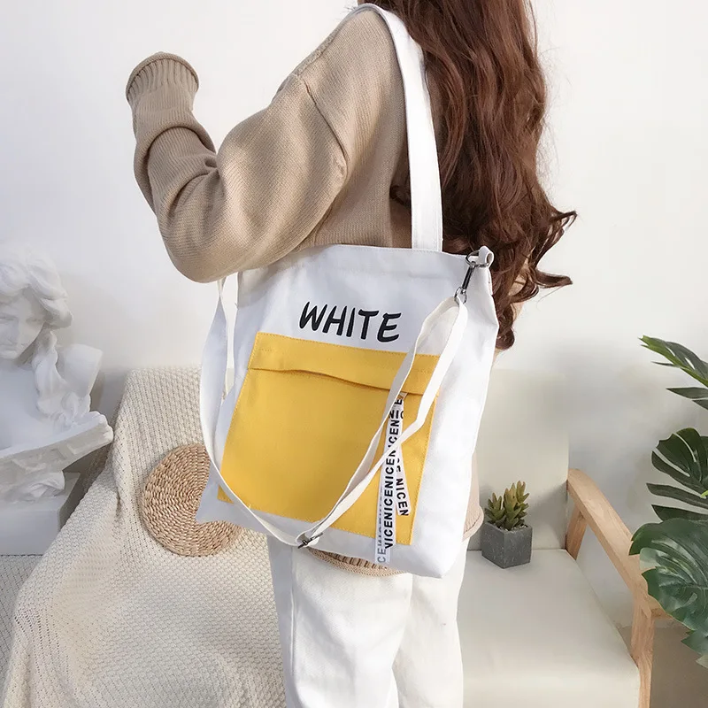 

Women's Canvas Bag 2022 New Trendy Shoulder Bag Japanese Literature and Art Messenger Bag Student Wild Large-capacity School Bag